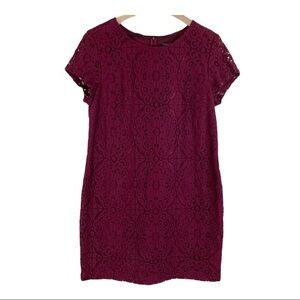 BANANA REPUBLIC FACTORY Burgundy Lace Sheath Dress